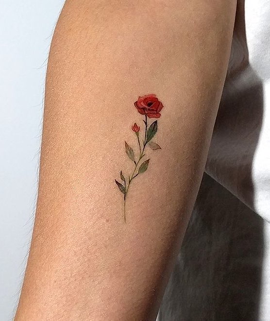Rose Small Tattoo by Lena Fedchenko