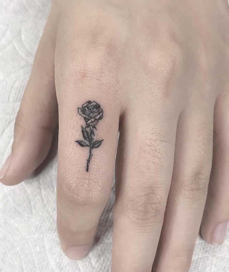 Rose Small Tattoo by Romeo Lacoste