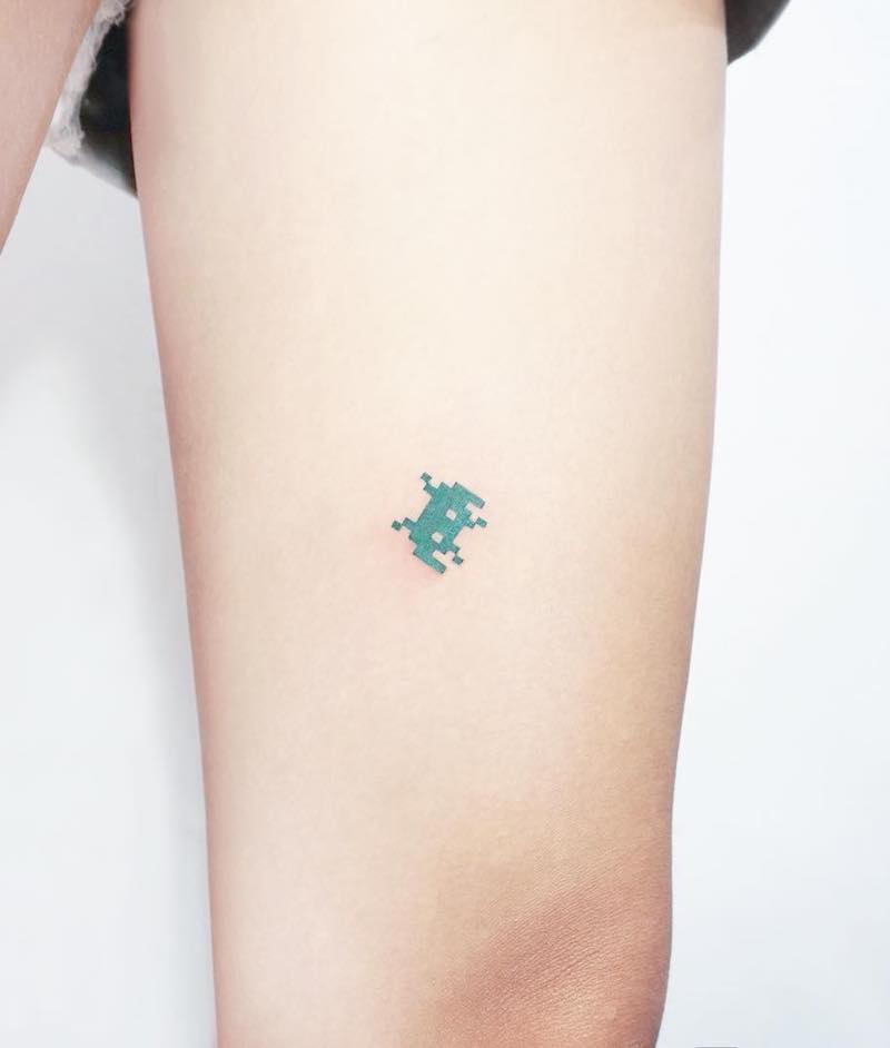 Space Invaders Small Tattoo by Tattooist IDA