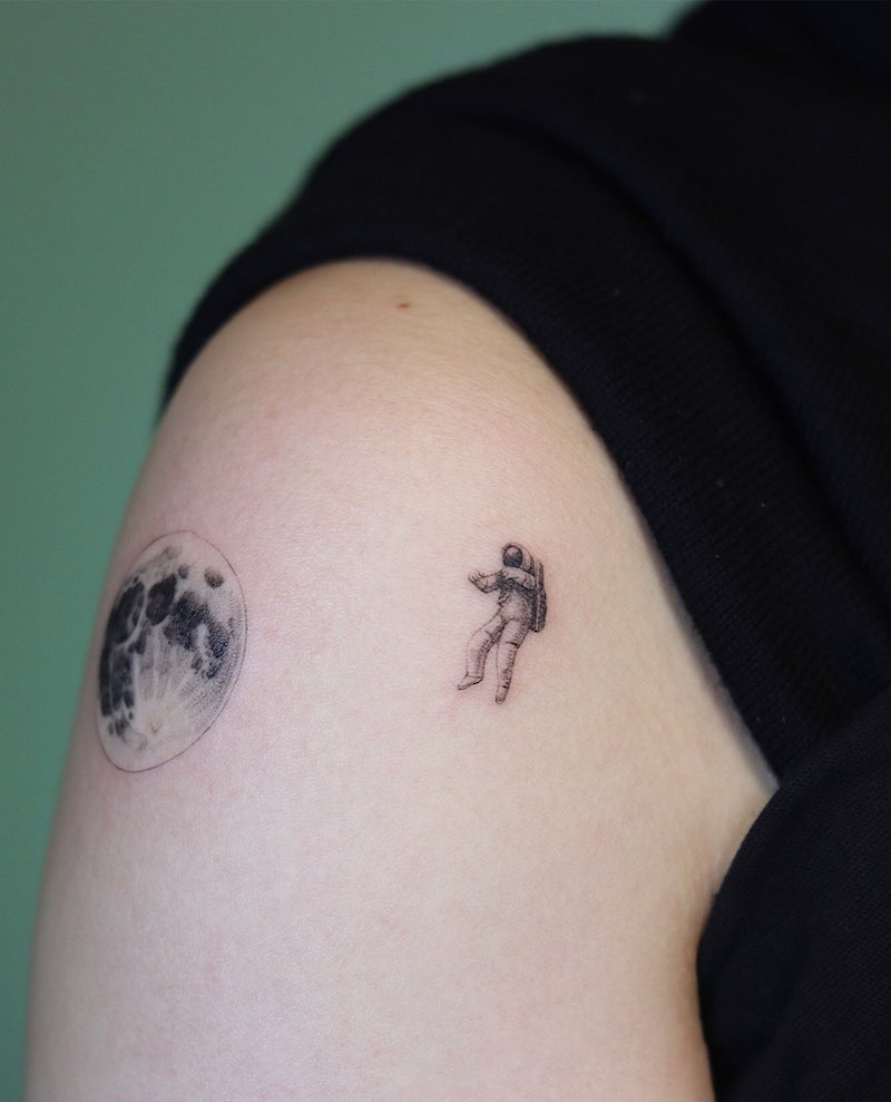 Space Small Tattoo by Como Tattoo