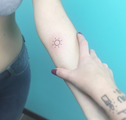 Sun Small Tattoo by Ferrarini Serena