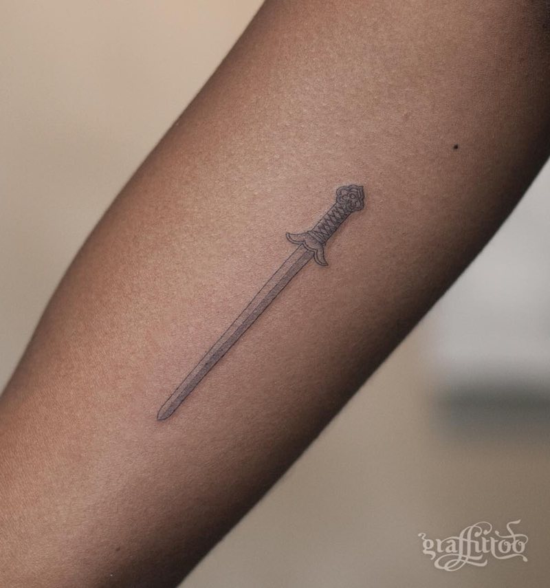 Sword Small Tattoo by Graffittoo