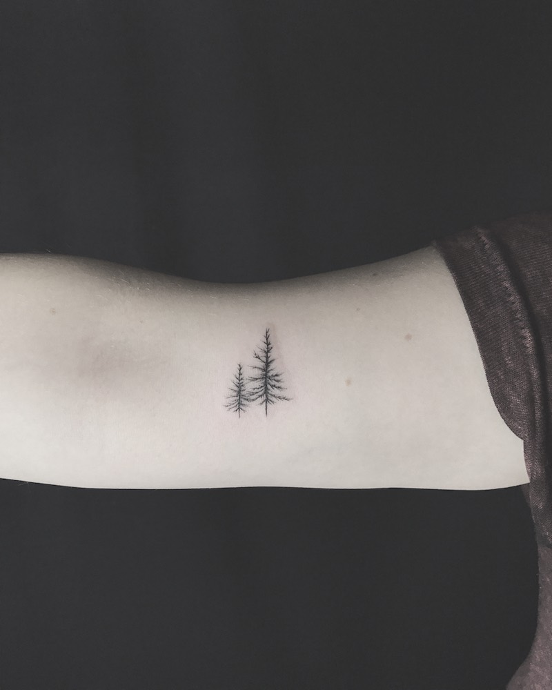 Tree Small Tattoo by Joe Turner