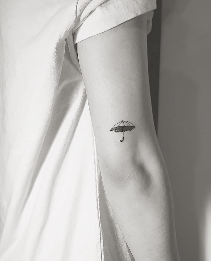 Umbrella Small Simple Tattoo by Masa Tattooer