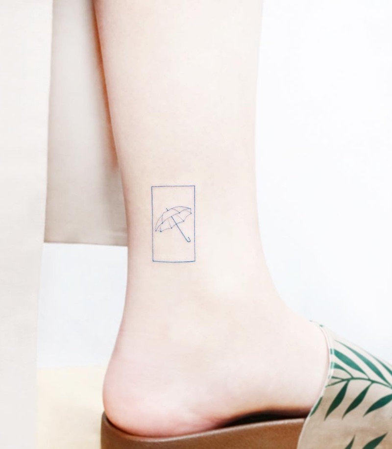 Umbrella Small Tattoo by Tattooist IDA