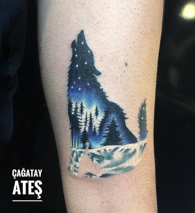 Wolf Tattoo by Cagatay Ates