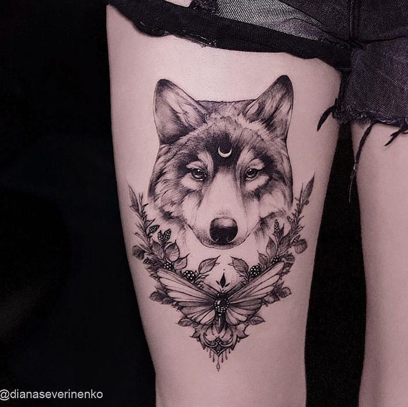 Wolf Tattoo by Diana Severinenko