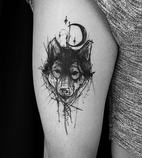 Wolf Tattoo by Kamil Mokot