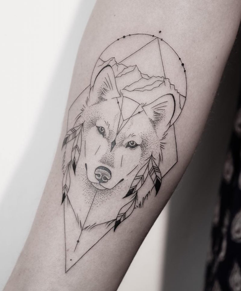 Wolf Tattoo by Melina Wendlandt