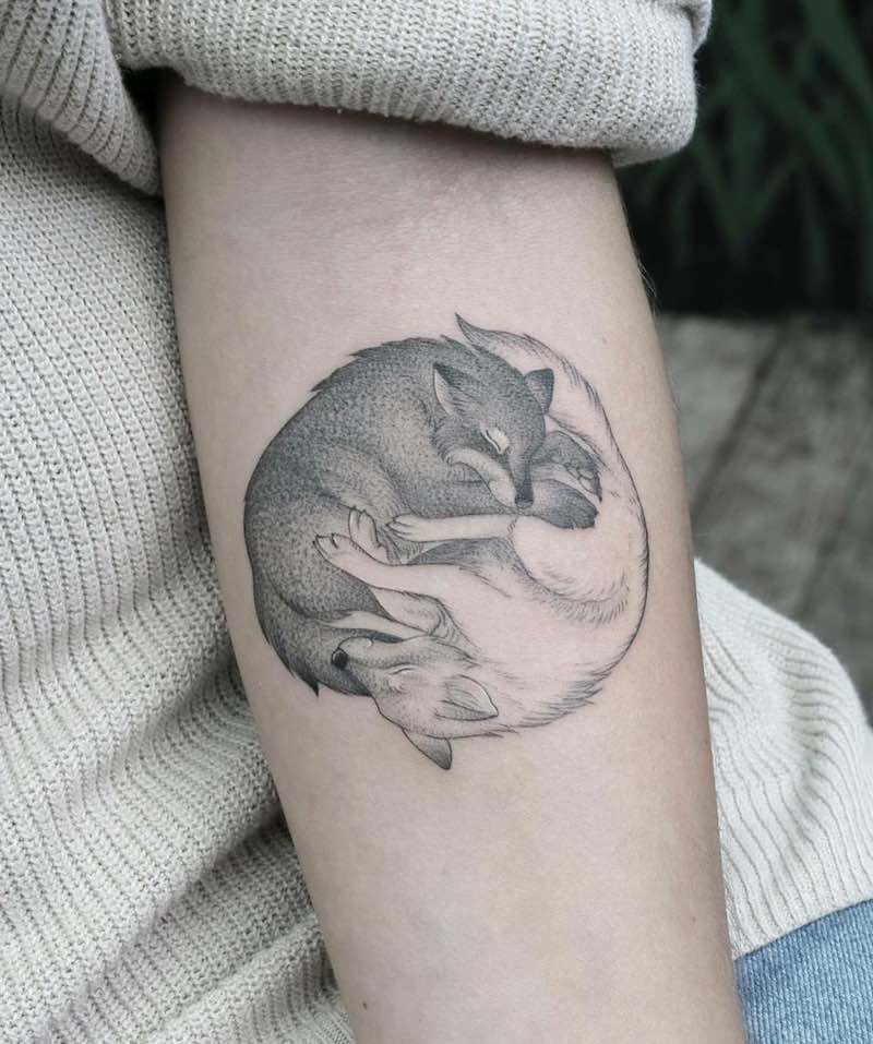 Yin Yang Wolf Tattoo by Minnie
