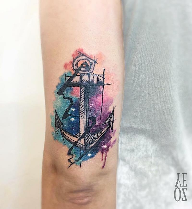Anchor Tattoo by Veliz Ozcan
