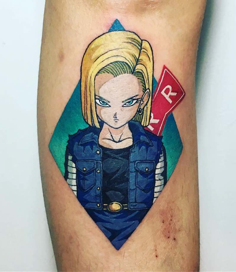 Android 18 Tattoo by Giant Lee