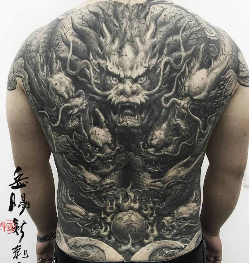 Back Dragon Tattoo by Heng Yue