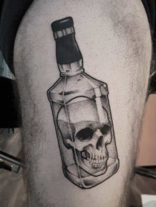 Bottled Skull Tattoo by Matt Pettis