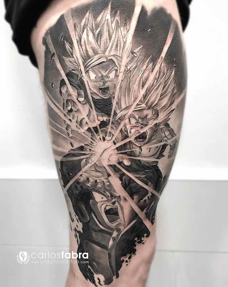 Cell Gohan and Goku Tattoo by Carlos Fabra