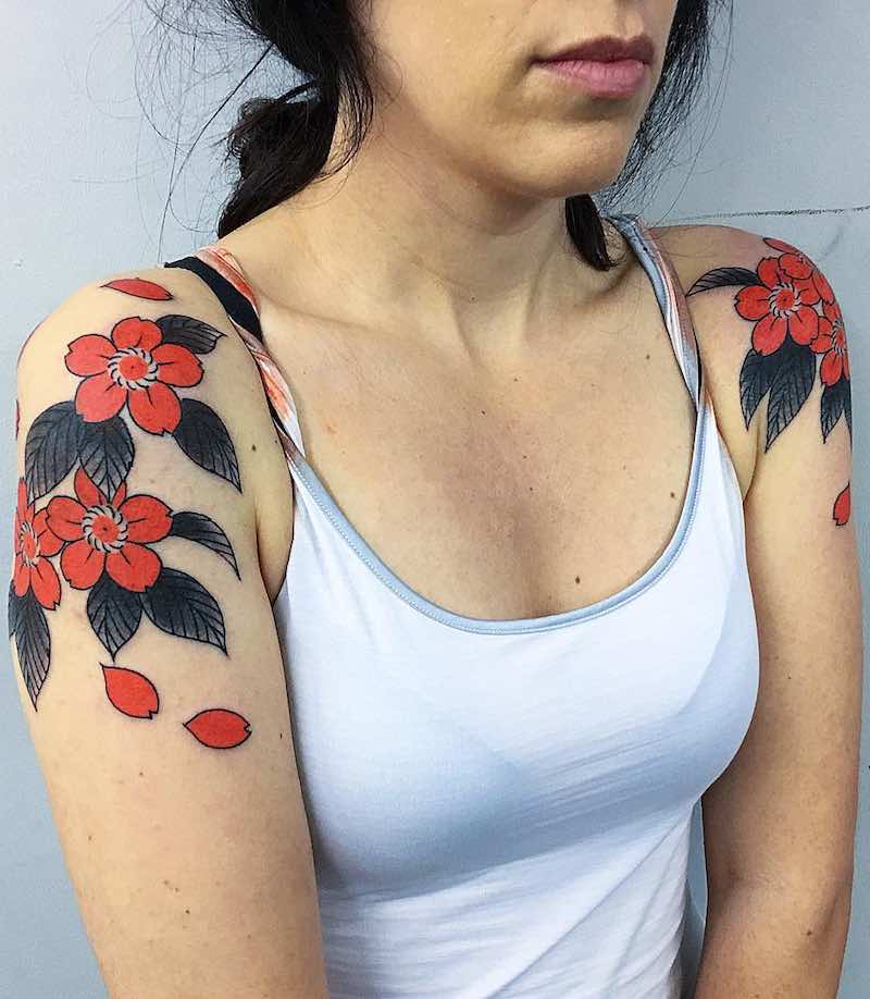 Cherry Blossom Tattoo by Caio Pineiro