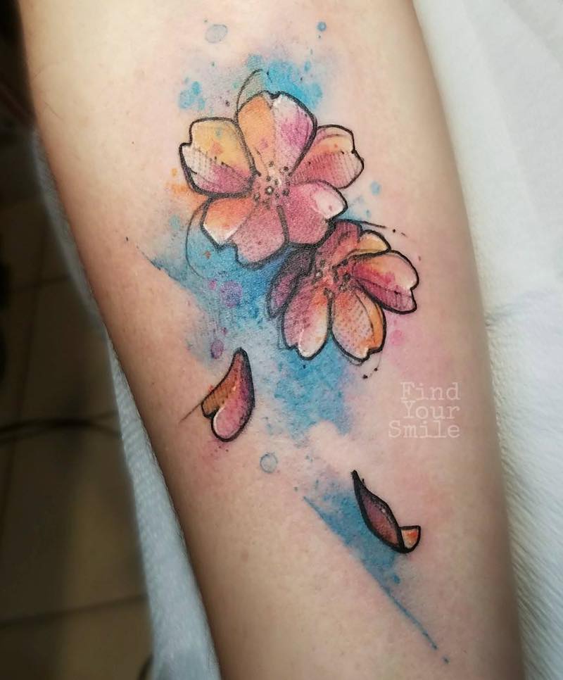Cherry Blossom Tattoo by Russell Van Schaick