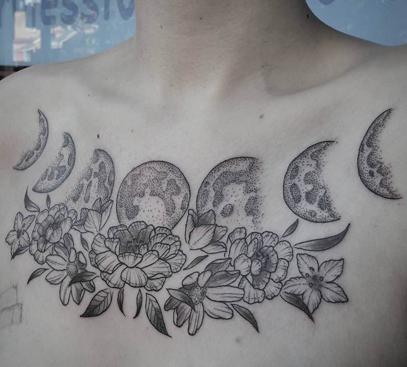 Chest Piece Tattoo by Casper Macabre-