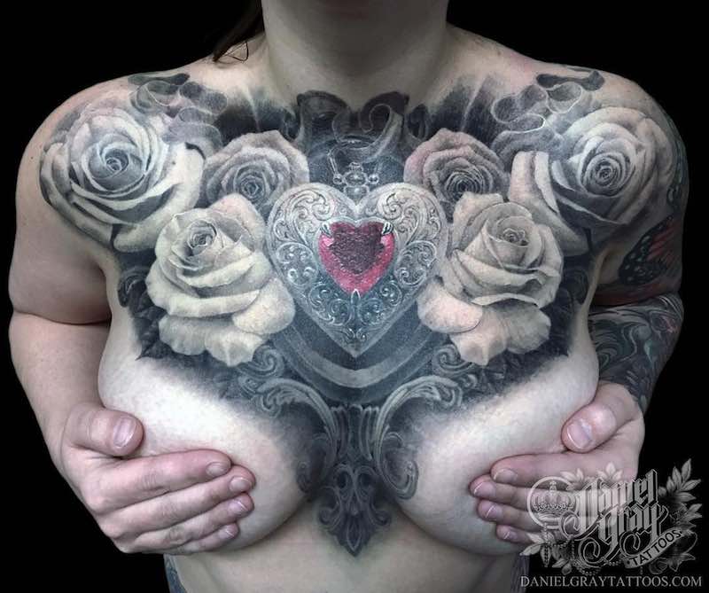 Chest Piece Tattoo by Daniel Gray-