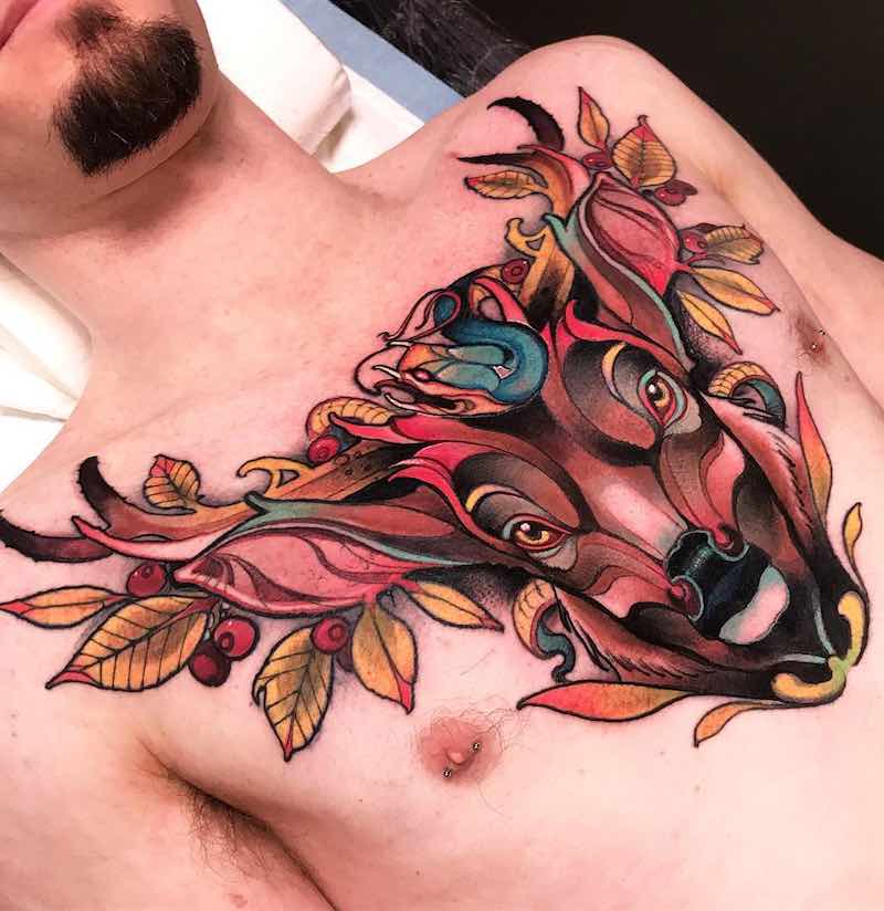 Chest Piece Tattoo by Isnard Barbosa