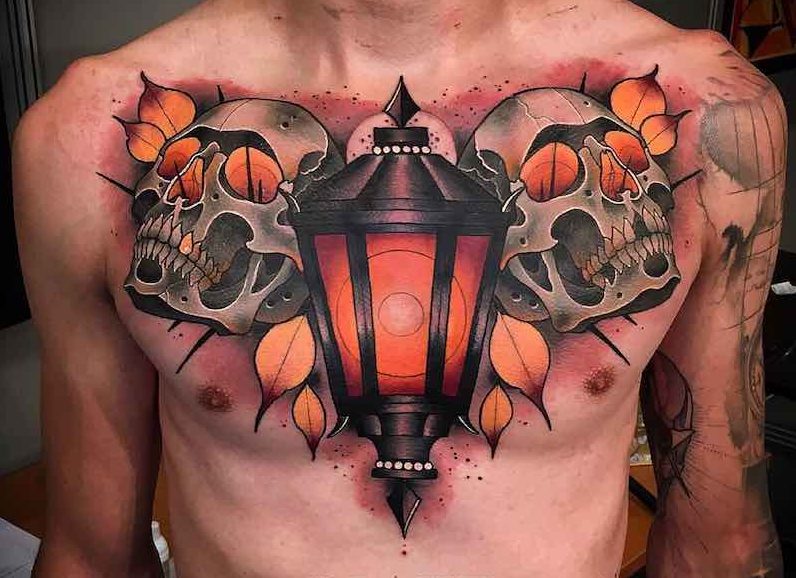 Chest Piece Tattoo by Matt Curzon