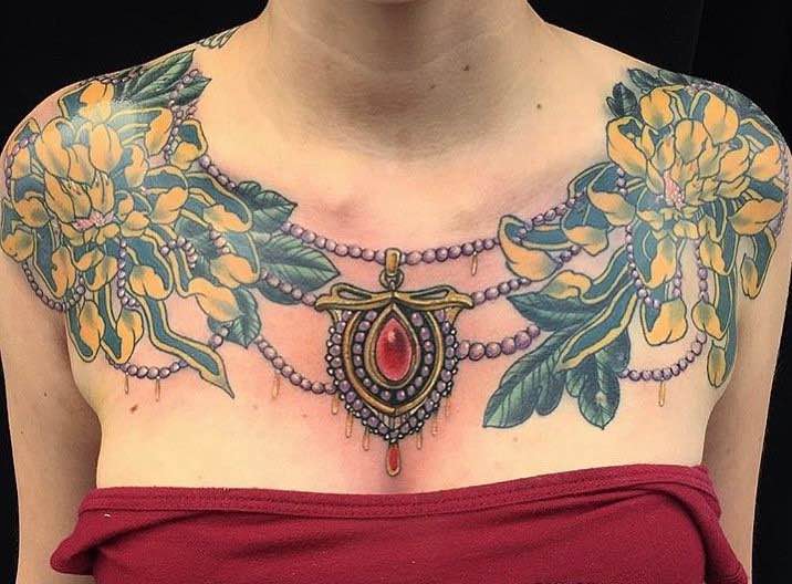 Chest Piece Tattoo by Mike Hernandez