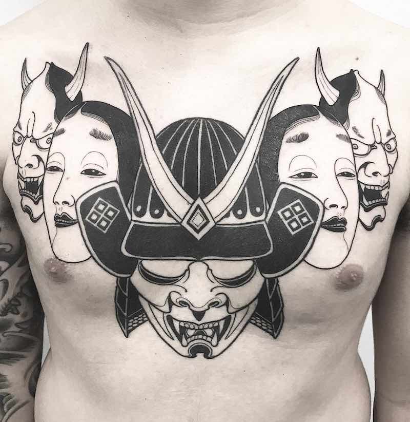 Chest Piece Tattoo by Oscar Hove-