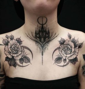 Chest Piece Tattoo by Thomas E