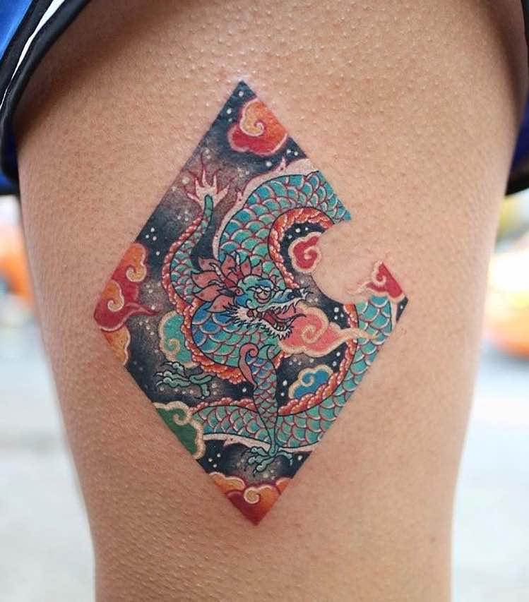 Diamond Dragon Tattoo by Pitta