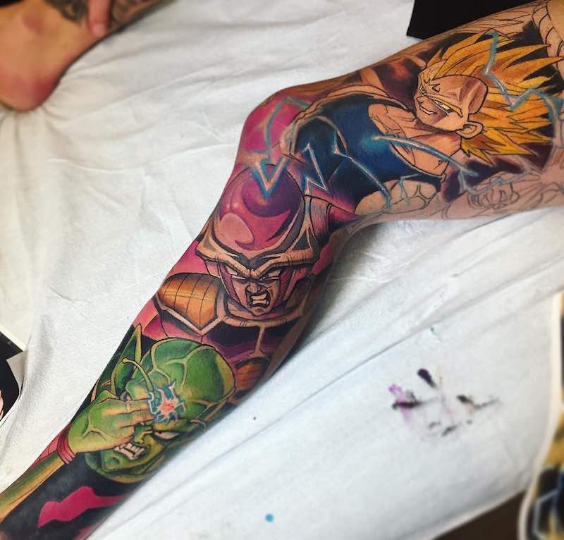 Dragon Ball Z Tattoo Sleeve by Derek Turcotte -