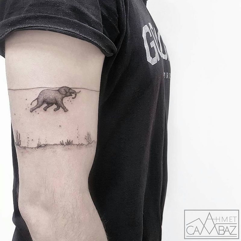 Elephant Tattoo by Ahmet Cambaz