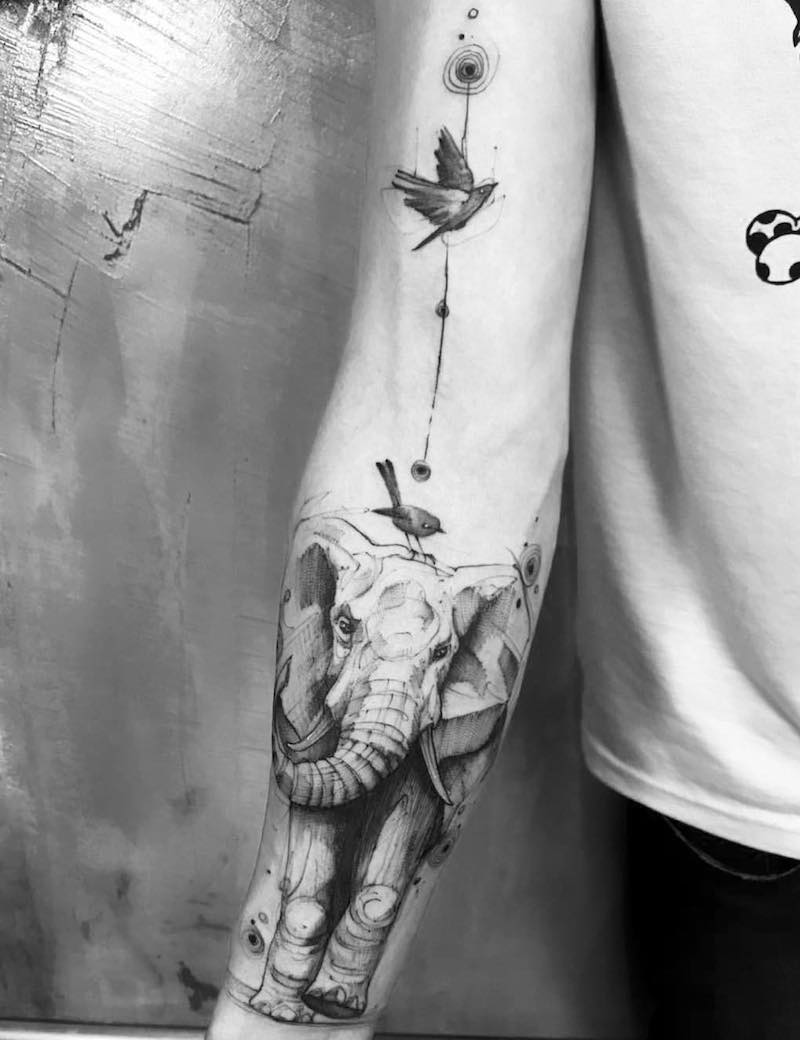 Elephant Tattoo by Feliphe Veiga