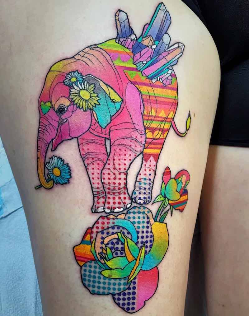 Elephant Tattoo by Katie Shocrylas