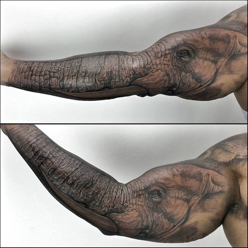 Elephant Tattoo by Omar Fame Gonzalez