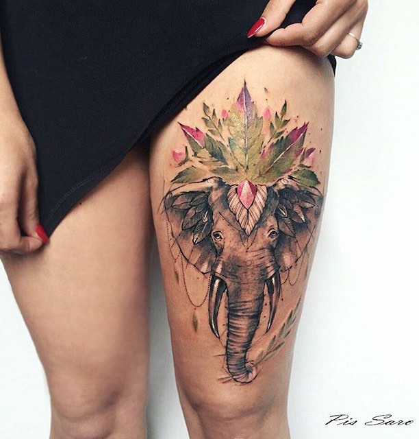 Elephant Tattoo by Pis Saro