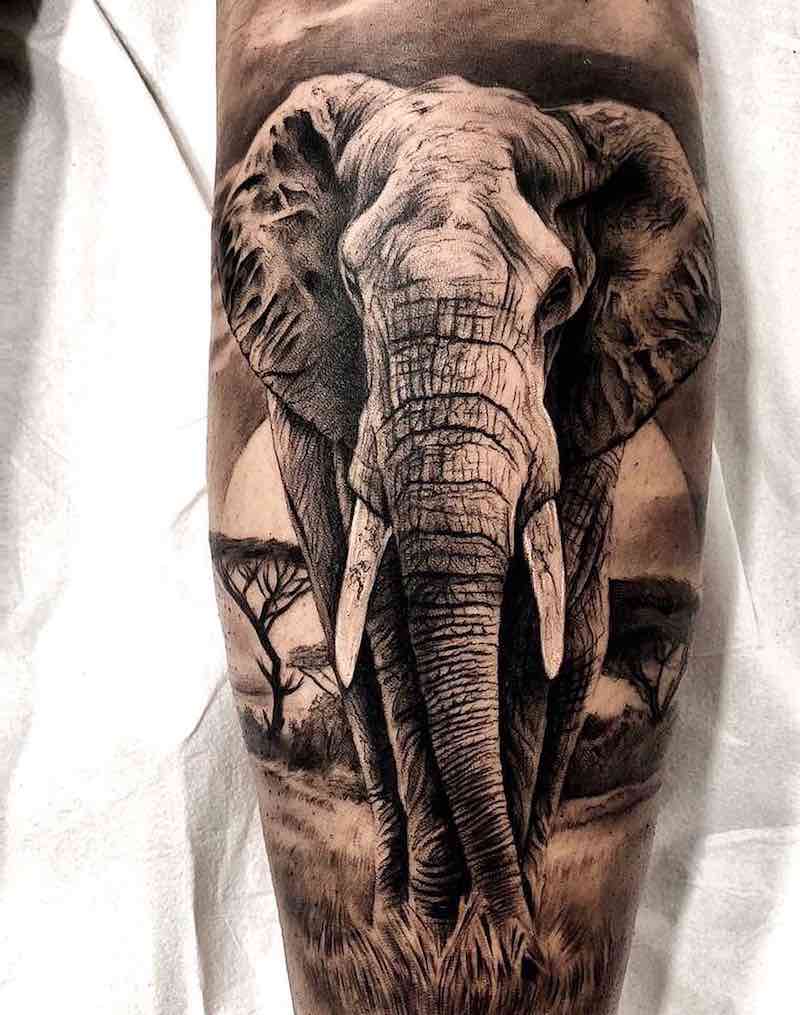 Elephant Tattoo by Sergio Fernandez