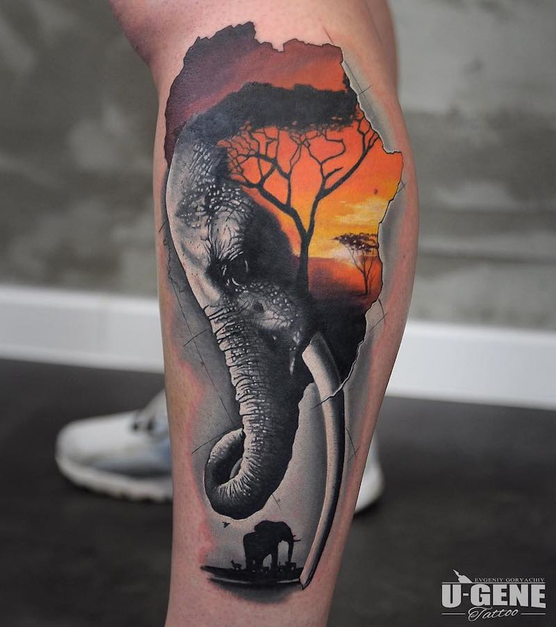 Elephant Tattoo by U-Gene