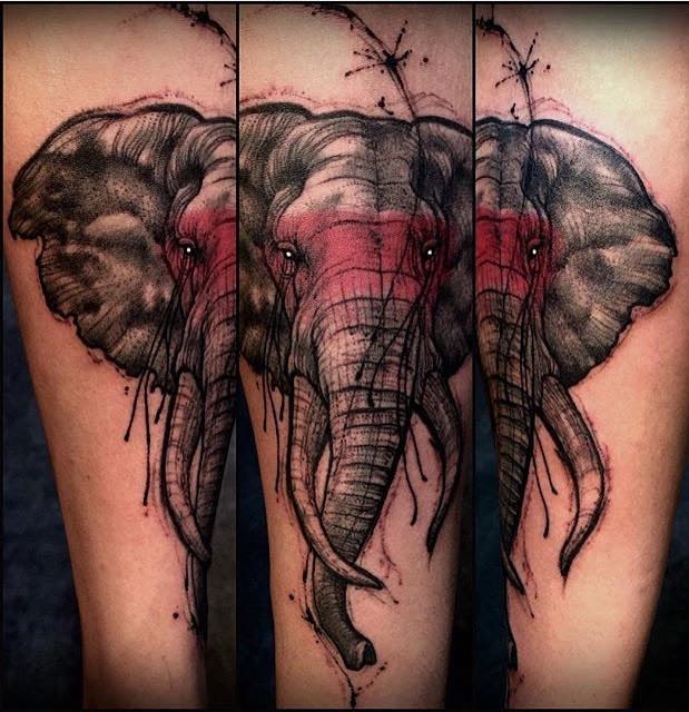 Elephant Tattoo by Varo Tattooer