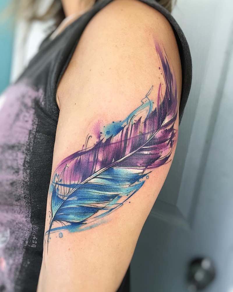 Feather Tattoo by Adrian Bascur