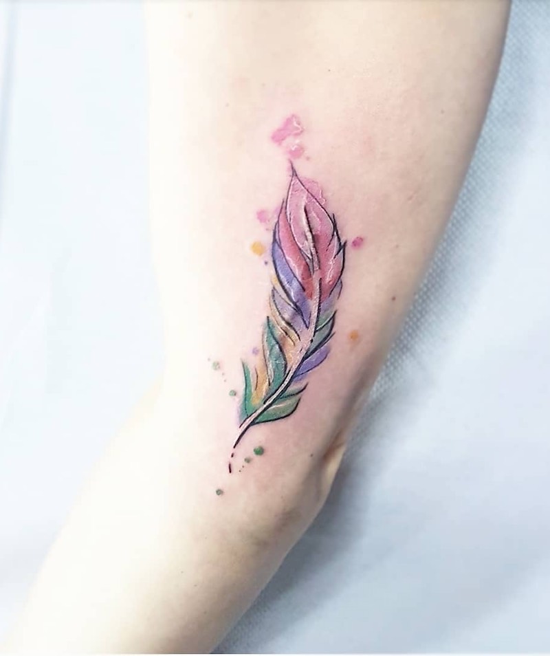 Tattoo uploaded by Mstar Ink  Little feather  Tattoodo