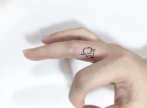 Finger Elephant Tattoo by Playground Tattoo