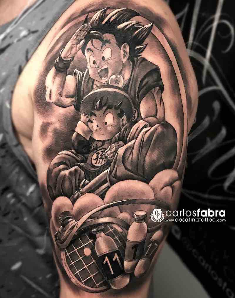 Gohan and Goku Tattoo by Carlos Fabra