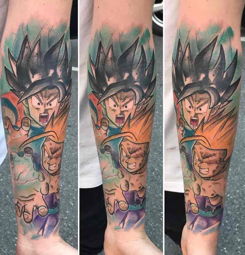 Gohan and Goku Tattoo by Rzychu