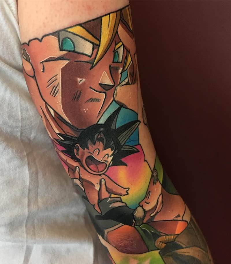 Grandpa and Goku Tattoo by Dane Grannon