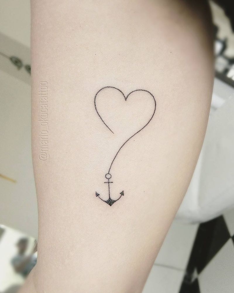 Heart Anchor Tattoo by Mario Okbca