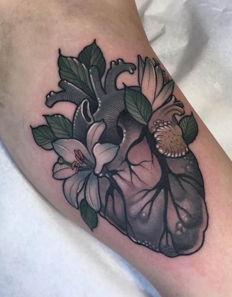 Heart Lily Tattoo by Jean Le Roux