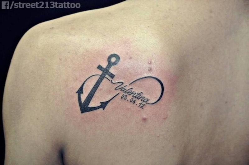Infinity Anchor Tattoo by 213 Street Tattoo