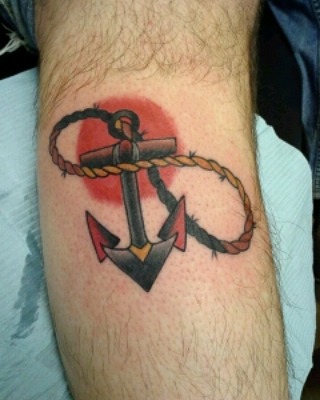 Infinity Anchor Tattoo by Robert Enders