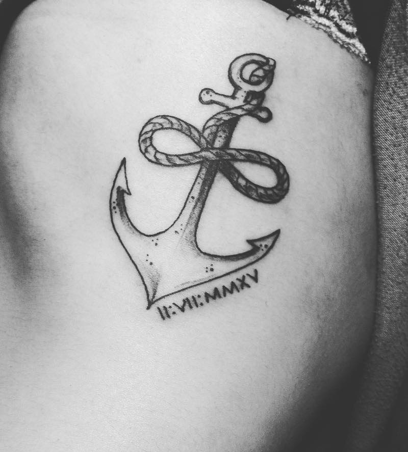 Infinity Anchor Tattoo by The Ivory God Tattoo