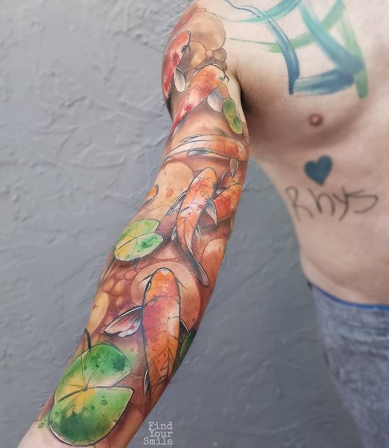 Koi Tattoo Sleeve Russell Van Schaick